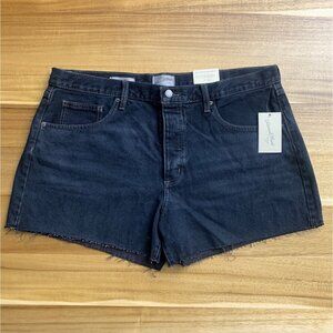 Universal Thread Womens Black Mid-Rise 90s Baggy Denim Shorts Plus Size 16
